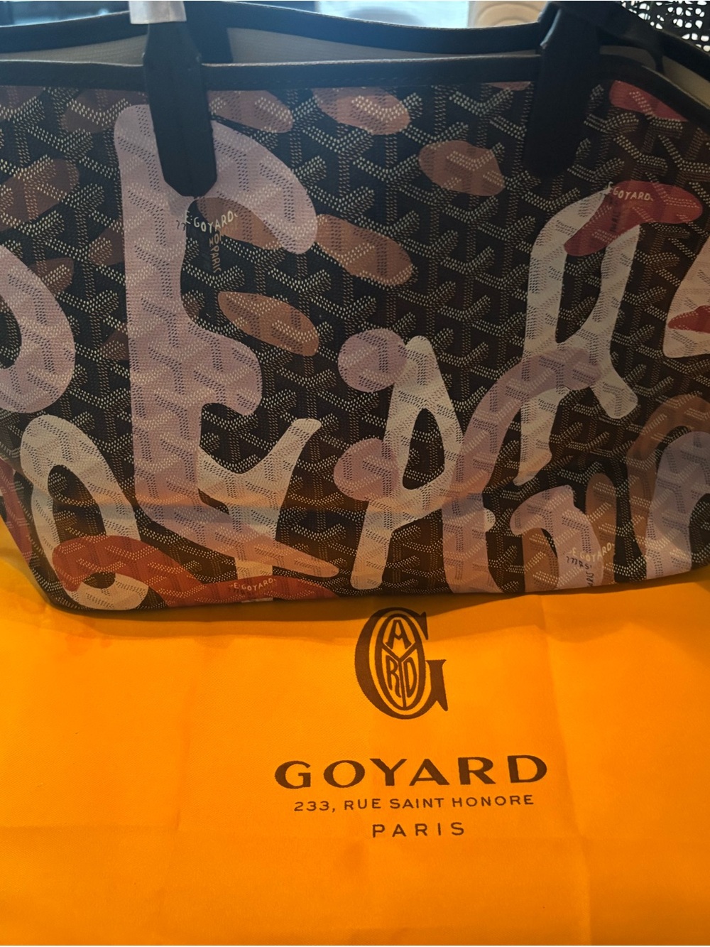 SAINT LOUIS GM BAG 40 IN PINK LETTRES CAMOUFLAGE GOYARDINE CANVAS